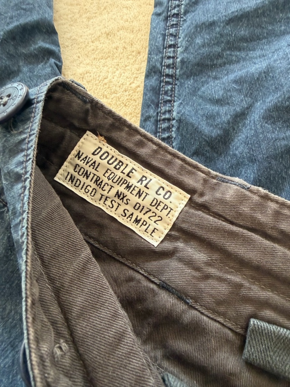 Ralph Lauren Double RL Blue Cargo Trousers - Picture 4 of 5